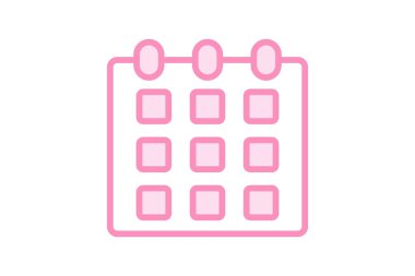 Takvim duoton satır simgesi, vektör, piksel mükemmel, illüstratör dosyası