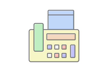 Faks Makinesi doğrusal renk simgesi, vektör, piksel mükemmel, illüstratör dosyası