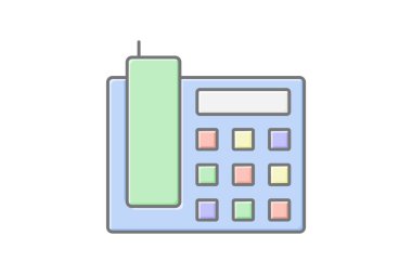 Telefon lineal renk simgesi, vektör, piksel mükemmel, illüstratör dosyası