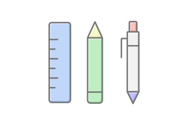 Ofis Tedariği doğrusal renk simgesi, vektör, piksel mükemmel, illüstratör dosyası