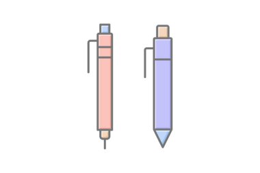 Kalem doğrusal renk simgesi, vektör, piksel mükemmel, illüstratör dosyası