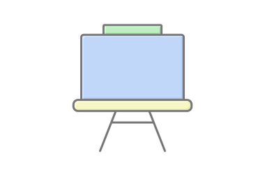 Beyaz tahta doğrusal renk simgesi, vektör, piksel mükemmel, illüstratör dosyası