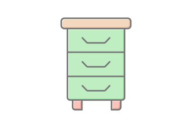 Çekmeceler doğrusal renk simgesi, vektör, piksel mükemmel, illüstratör dosyası