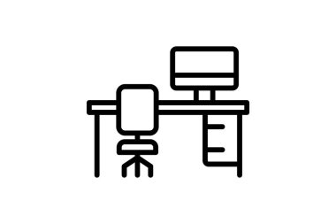 Ofis Simgesi çizgi simgesi, vektör, piksel mükemmel, illüstratör dosyası