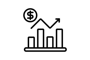 Ticari Büyüme İstatistikleri çizgi simgesi, vektör, piksel mükemmel, illüstratör dosyası