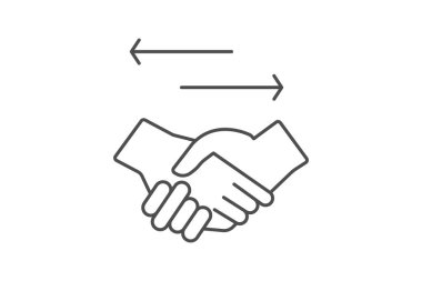 Serbest Ticaret İnce Çizgisi simgesi, vektör, piksel mükemmel, illüstratör dosyası