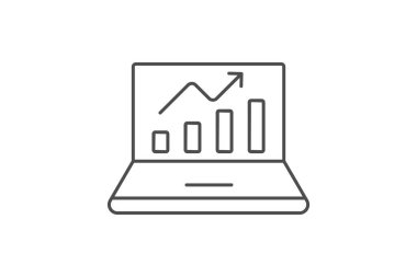 Ticari analiz ince çizgi simgesi, vektör, piksel mükemmel, illüstratör dosyası