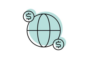 Genel Ticari Renk Gölgesi İnce Çizgisi simgesi, vektör, piksel mükemmel, illüstratör dosyası