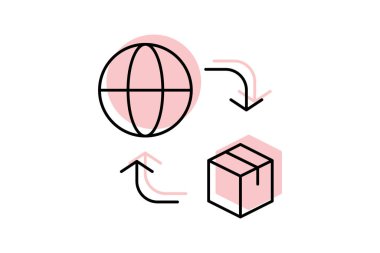 Renk gölge ince çizgi simgesi, vektör, piksel mükemmel, resimleyici dosyası aktar