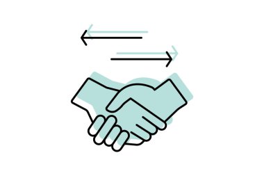 Serbest Ticaret renk gölge ince çizgi simgesi, vektör, piksel mükemmel, illüstratör dosyası