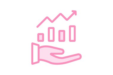 Ticari Yatırım duoton çizgi simgesi, vektör, piksel mükemmel, illüstratör dosyası