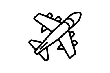 Uçak çizgisi simgesi, vektör, piksel mükemmel, illüstratör dosyası