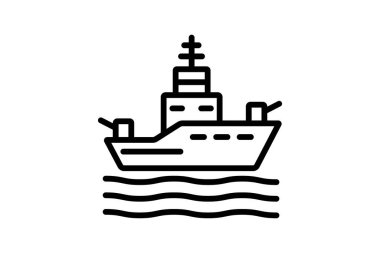 Gemi çizgisi simgesi, vektör, piksel mükemmel, illüstratör dosyası