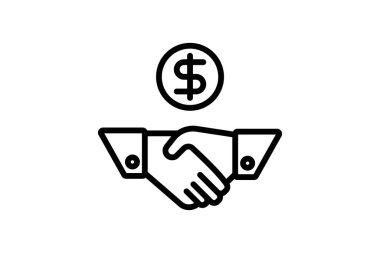 Pazarlık çizgisi simgesi, vektör, piksel mükemmel, illüstratör dosyası