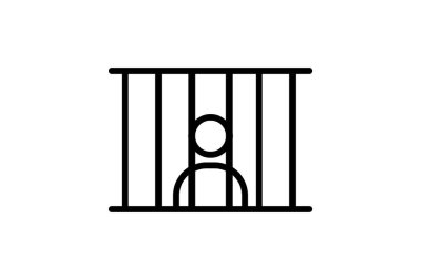 Savaş Mahkumları çizgi simgesi, vektör, piksel mükemmel, illüstratör dosyası