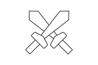 Savaş Simgesi ince çizgi simgesi, vektör, piksel mükemmel, illüstratör dosyası