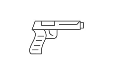 Silahlar ince çizgi simgesi, vektör, piksel mükemmel, illüstratör dosyası