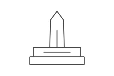 War Memorial ince çizgi simgesi, vektör, piksel mükemmel, illüstratör dosyası