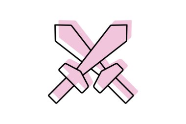 Savaş Simgesi renk gölge ince çizgi simgesi, vektör, piksel mükemmel, illüstratör dosyası