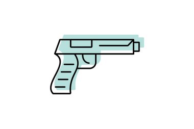 Silahlar renk gölge ince çizgi simgesi, vektör, piksel mükemmel, illüstratör dosyası