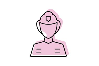 Süvari renk gölge ince çizgi simgesi, vektör, piksel mükemmel, illüstratör dosyası