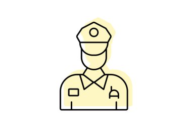 Özel Kuvvetler renk gölge ince çizgi simgesi, vektör, piksel mükemmel, illüstratör dosyası