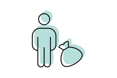 Mülteciler renk gölge ince çizgi simgesi, vektör, piksel mükemmel, illüstratör dosyası