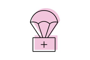 İnsani Yardım Renk İnce Çizgisi simgesi, vektör, piksel mükemmel, illüstratör dosyası