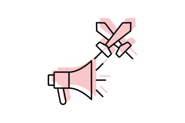 Savaş Propagandası renk gölge inceltici simge, vektör, piksel mükemmel, illüstratör dosyası