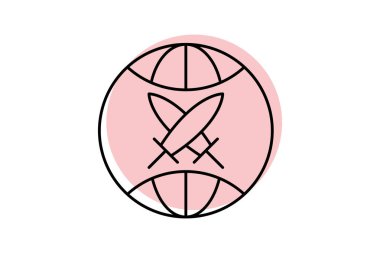 Dünya Savaşı renk gölge ince çizgi simgesi, vektör, piksel mükemmel, illüstratör dosyası