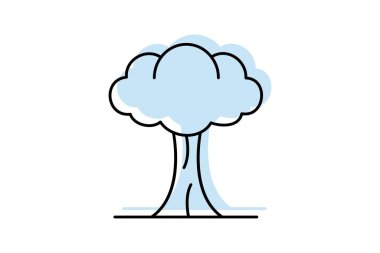 Nükleer Savaş renk gölge ince çizgi simgesi, vektör, piksel mükemmel, illüstratör dosyası