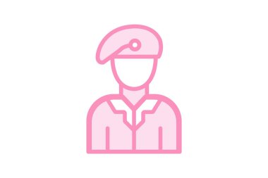 Askerler çift çizgi simgesi, vektör, piksel mükemmel, illüstratör dosyası