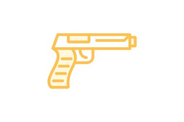 Silah duotone çizgi simgesi, vektör, piksel mükemmel, illüstratör dosyası