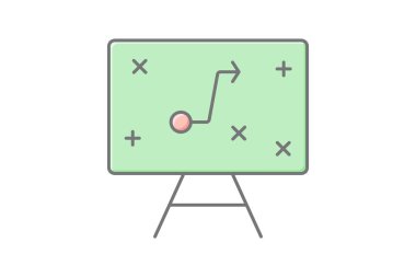 Strateji doğrusal renk simgesi, vektör, piksel mükemmel, illüstratör dosyası