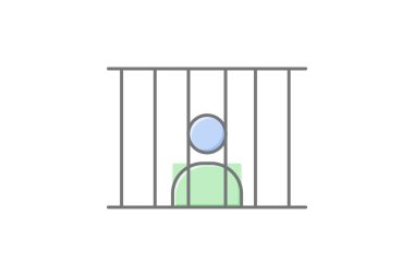 Savaş Mahkumları doğrusal renk simgesi, vektör, piksel mükemmel, illüstratör dosyası