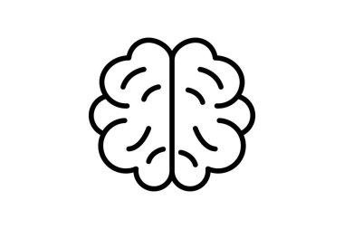 Beyin çizgisi simgesi, vektör, piksel mükemmel, illüstratör dosyası