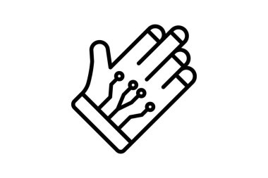 Eldiven çizgisi simgesi, vektör, piksel mükemmel, illüstratör dosyası