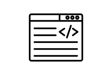 Programlama çizgisi simgesi, vektör, piksel mükemmel, illüstratör dosyası