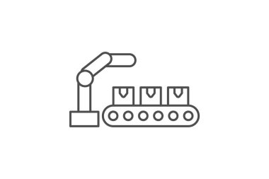 Endüstriyel Robot İnce Çizgi simgesi, vektör, piksel mükemmel, illüstratör dosyası