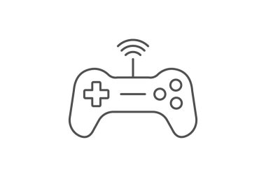Gamepad ince çizgi simgesi, vektör, piksel mükemmel, illüstratör dosyası