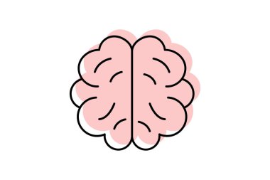 Beyin rengi gölge ince çizgi simgesi, vektör, piksel mükemmel, illüstratör dosyası