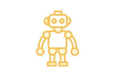 Robot duoton çizgi simgesi, vektör, piksel mükemmel, illüstratör dosyası