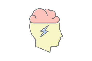 Beyin fırtınası renk simgesi, vektör, piksel mükemmel, illüstratör dosyası