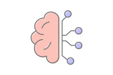 Beyin Devresi doğrusal renk simgesi, vektör, piksel mükemmel, illüstratör dosyası