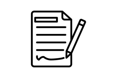 Sözleşme satır simgesi, vektör, piksel mükemmel, illüstratör dosyası