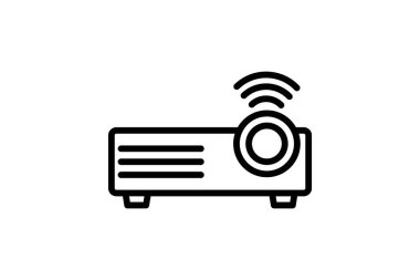 Projektör çizgi simgesi, vektör, piksel mükemmel, illüstratör dosyası