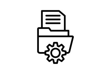 Veri yönetimi çizgi simgesi, vektör, piksel mükemmel, illüstratör dosyası