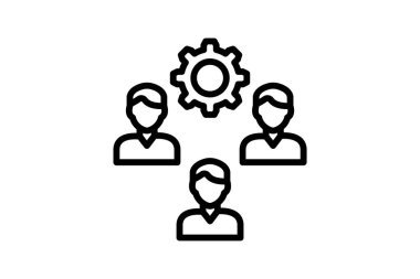 Çalışan Yönetimi satır simgesi, vektör, piksel mükemmel, illüstratör dosyası