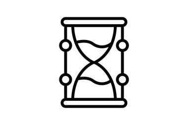 Kum saati çizgisi simgesi, vektör, piksel mükemmel, illüstratör dosyası