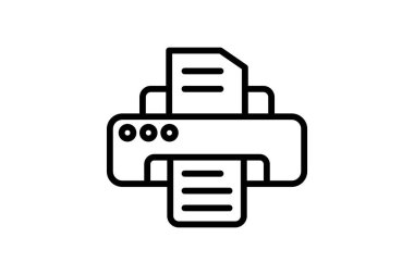 Yazıcı satır simgesi, vektör, piksel mükemmel, illüstratör dosyası